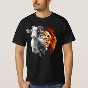 Jesus Lion Lamb Christelijk Lover God Christelijk T-shirt