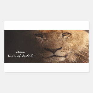 Jesus Lion van het Inspirerend Christelijke citaat Rechthoekige Sticker
