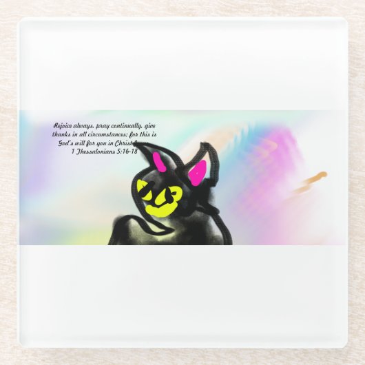 jesus live  glazen onderzetter (Voorkant)