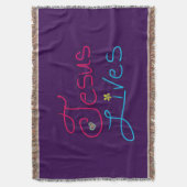 Jesus Lives Purple  Deken (Voorkant Verticaal)