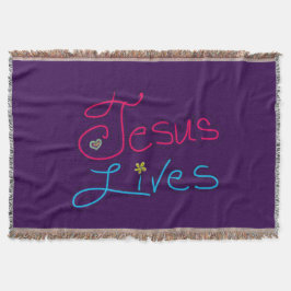 Jesus Lives Purple  Deken