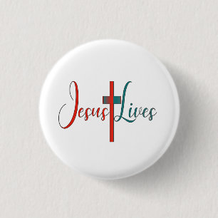Jesus lives ronde button 3,2 cm