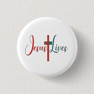 Jesus lives ronde button 3,2 cm
