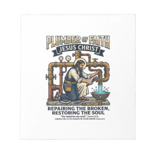 Jesus Loodgieter Grafische T-shirt Christelijke Ku Notitieblok
