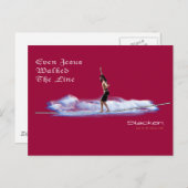 jesus loopt de lijn briefkaart (Voorkant / Achterkant)