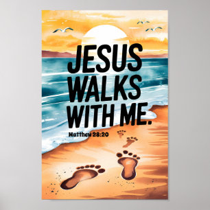 Jesus Loopt Met Mij Christelijke Peuter Muur Kunst Poster