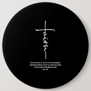 Jesus Love Faith Cross Christelijk Jesus Faith G Ronde Button 6,0 Cm