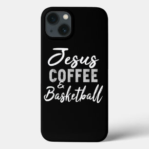 Jesus Love   Jesus Coffee en Basketball iPhone 13 Hoesje