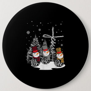 Jesus Love Jesus Faith Hope Love Snowman Ronde Button 6,0 Cm