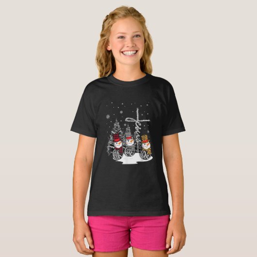 Jesus Love | Jesus Faith Hope Love Snowman T-shirt (Voorkant volledig)