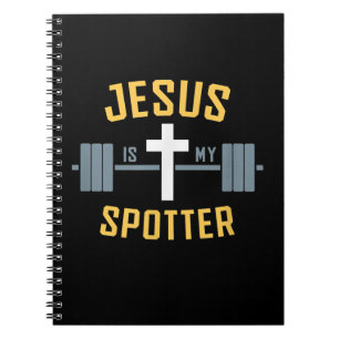 Jesus Love   Jezus is mijn spotter Weightlift Notitieboek