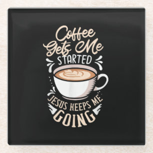 Jesus Love Koffie laat me beginnen Jezus houden Glazen Onderzetter