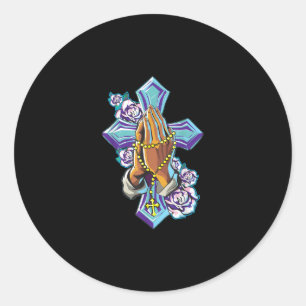 Jesus Love   Kruishelling Jezus Christus Faith bid Ronde Sticker