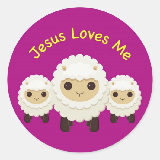 Jesus Love Me Cross berger mouton Sticker (Devant)