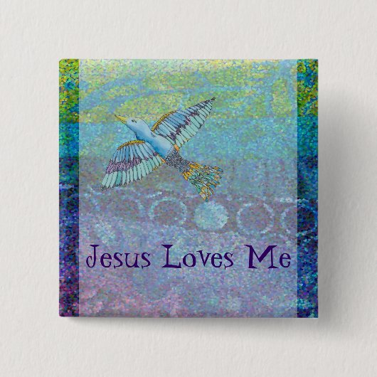 Jesus Love Me Vierkante Button 5,1 Cm (Voorkant)