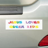 Jesus Love Queer Kids Bumper Sticker (En voiture)