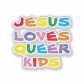 Jesus Love Queer Kids Vinyl Sticker (Devant)
