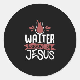 Jesus Love   Water in aanraking met Jezus kerstwij Ronde Sticker