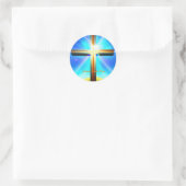 Jesus Love You Cross Classic Round Sticker (Sac)