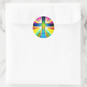 Jesus Love You Cross Classic Round Sticker (Sac)