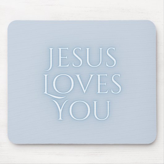 Jesus Loves Christelijk Typografie Ontwerp Muismat (Voorkant)