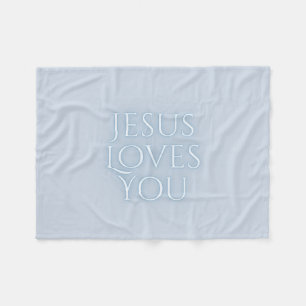 Jesus Loves Christelijke Typografie Ontwerp Fleece Deken