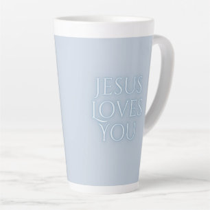 Jesus Loves Christelijke Typografie Ontwerp Latte Mok