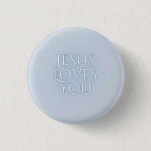 Jesus Loves Christelijke Typografie Ontwerp Ronde Button 3,2 Cm