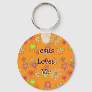 ‘Jesus Loves Me’ Christelijke bloemige aangepaste  Sleutelhanger