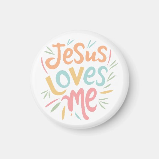 Jesus Loves Me - design Magneet (Voorkant)