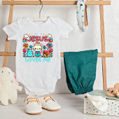 "Jesus Loves Me" Design met Schattigee Cartoon Romper
