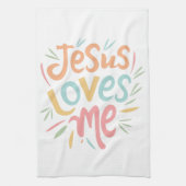 Jesus Loves Me -  design Theedoek (Verticaal)