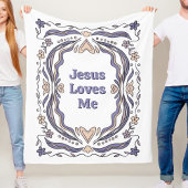 Jesus Loves Me Fleece Blanket Christian Gift 