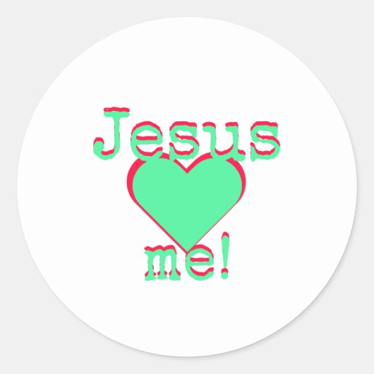 Jesus loves me ronde sticker (Voorkant)