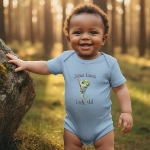 Jesus Loves Me Schattige Big Eyes Lizard Boy Girl Romper