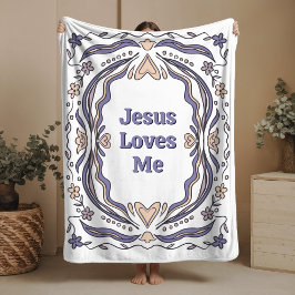 Jesus Loves Me Sherpa Blanket Christian Gift  Sherpa Deken