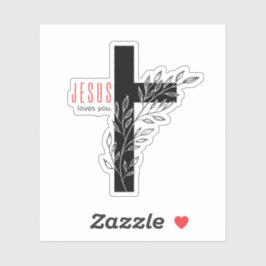 Jesus Loves You Cross op maat gesneden vinyl Stick Sticker