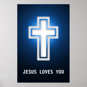 Jesus Loves You   Godsdienstig Kruis Poster