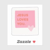 Jesus Loves You Polaroid Sticker (Feuille)