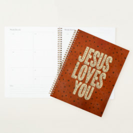 Jesus Loves You Rustic Christian Encouragement Planner