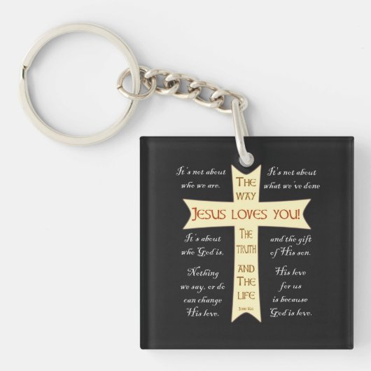 Jesus Loves You Sleutelhanger (voorkant)