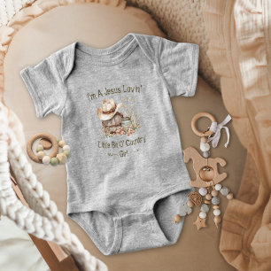 Jesus Loving Little Bit of Country Baby CowGirl Romper