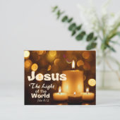 Jésus Lumière du monde Bible Verse Carte postale (Debout devant)