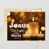 Jésus Lumière du monde Bible Verse Carte postale (Devant / Derrière)