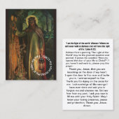 Jésus Lumière du monde carte de prière (Devant / Derrière)