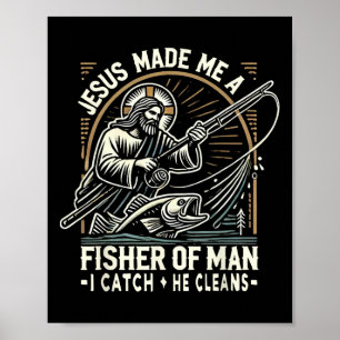 Jesus maakte mij een visser van mensen T-shirt Vis Poster
