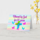 JÉSUS M'AIME 85E ANNIVERSAIRE CARTE DE SALUT (Fleur jaune)