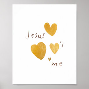 Jésus m'aime Affiches Impressions numériques coeur