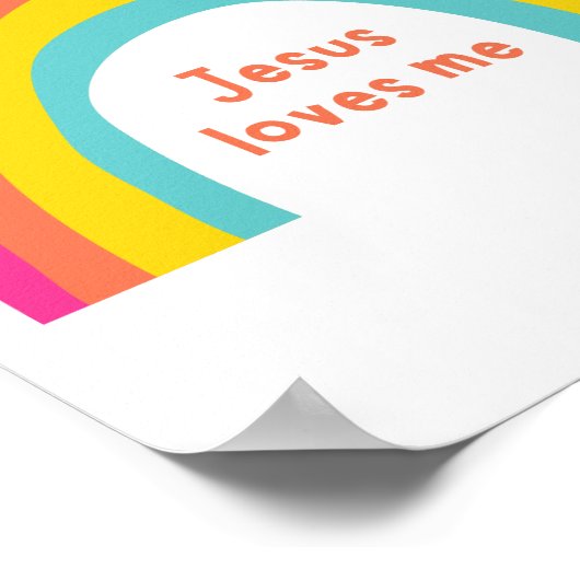 Jésus m'aime arc-en-ciel Poster & Imprimés (Coin)
