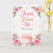 Jésus m'aime | Carte d'anniversaire chrétienne (Fleur jaune)